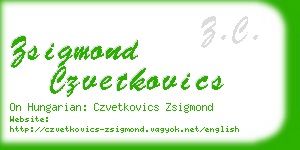 zsigmond czvetkovics business card